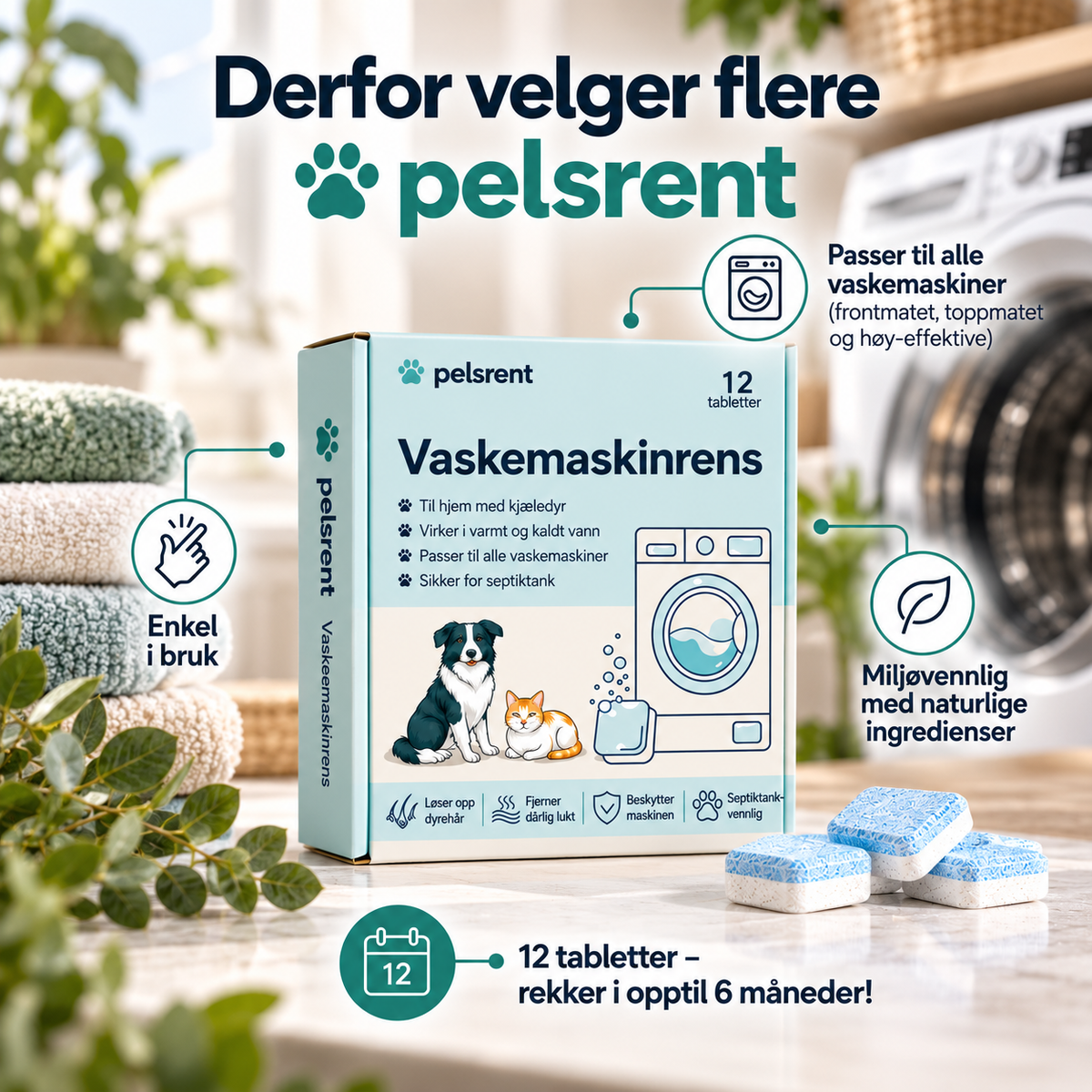 Pelsrent™ Vaskemaskinrens