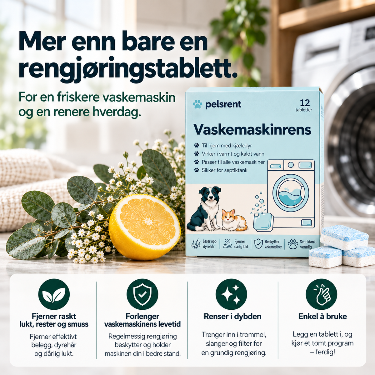 Pelsrent™ Vaskemaskinrens